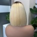 Uglam 2x6 Straight #4/613 Transparent Lace Closure Bob Wigs