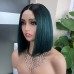 Uglam 2x6 Straight 1b/green Transparent Lace Closure Bob Wigs