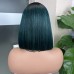 Uglam 2x6 Straight 1b/green Transparent Lace Closure Bob Wigs