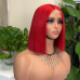 Uglam 2x6 Straight red Transparent Lace Closure Bob Wigs