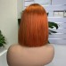 Uglam 2x6 Straight #33 reddish brown Transparent Lace Closure Bob Wigs