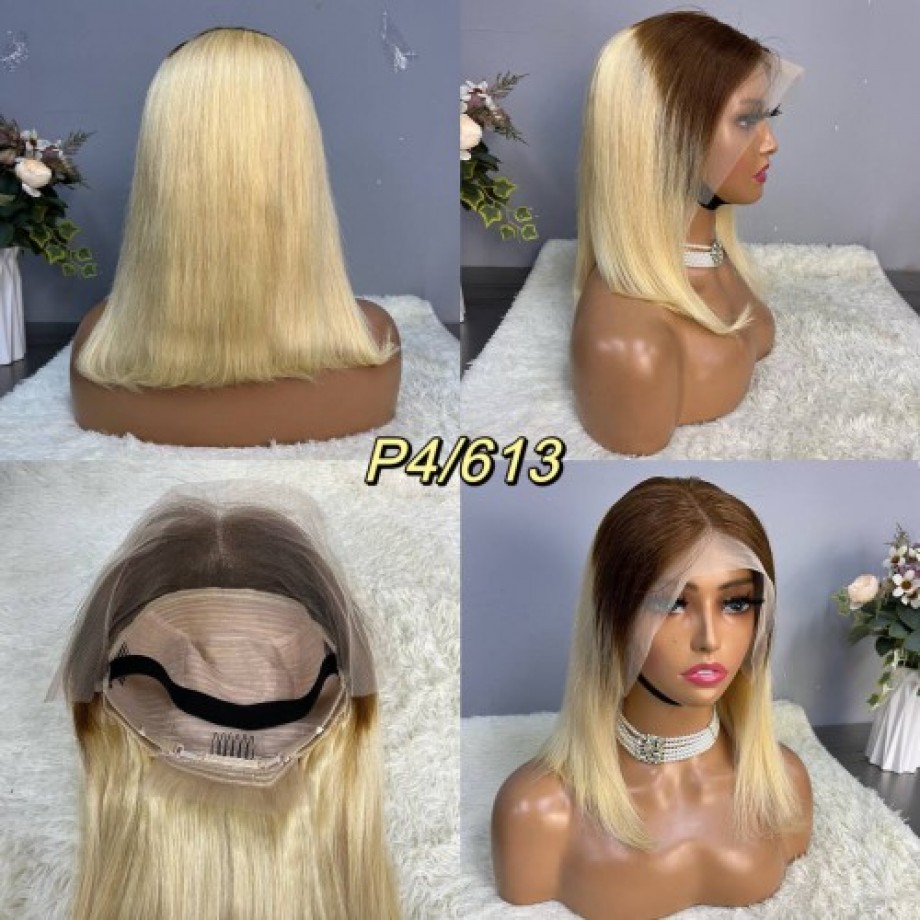 Uglam 13x4 Color Straight Transparent Lace Front Bob Wigs