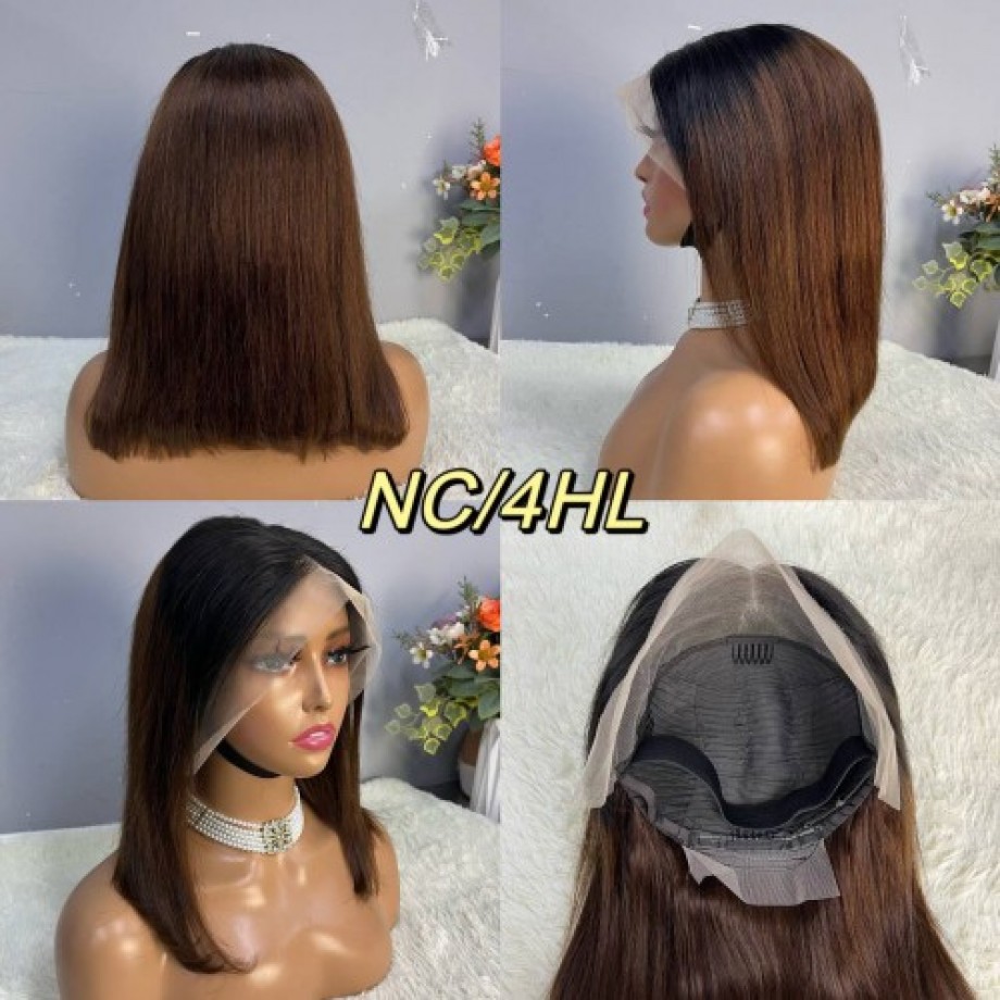 Uglam 13x4 Color Straight Transparent Lace Front Bob Wigs