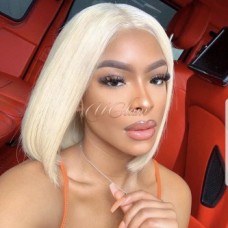 Uglam 613 Blonde Color 13X4 Lace Front Bob Wig Straight