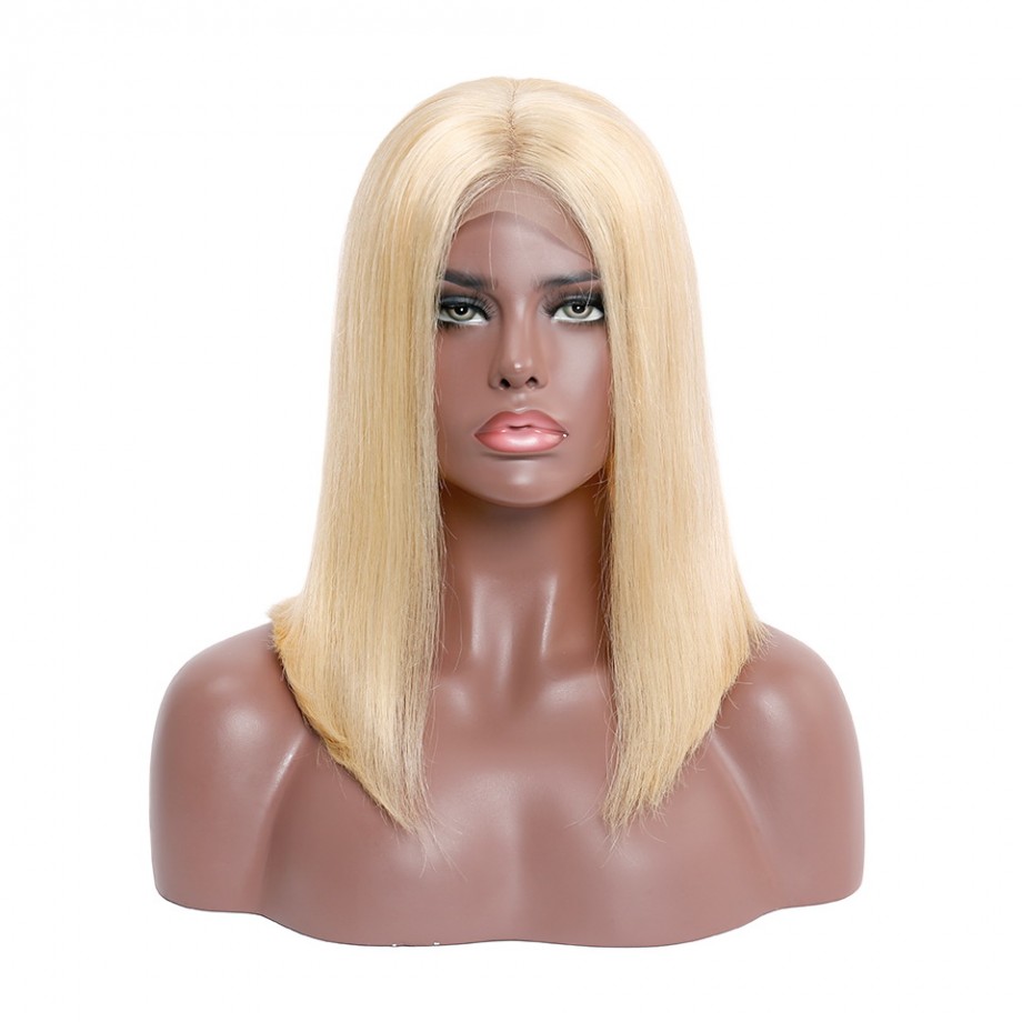 Uglam 613 Blonde Color 13X4 Lace Front Bob Wig Straight