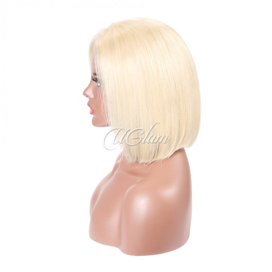 Uglam 613 Blonde Color 13X4 Lace Front Bob Wig Straight