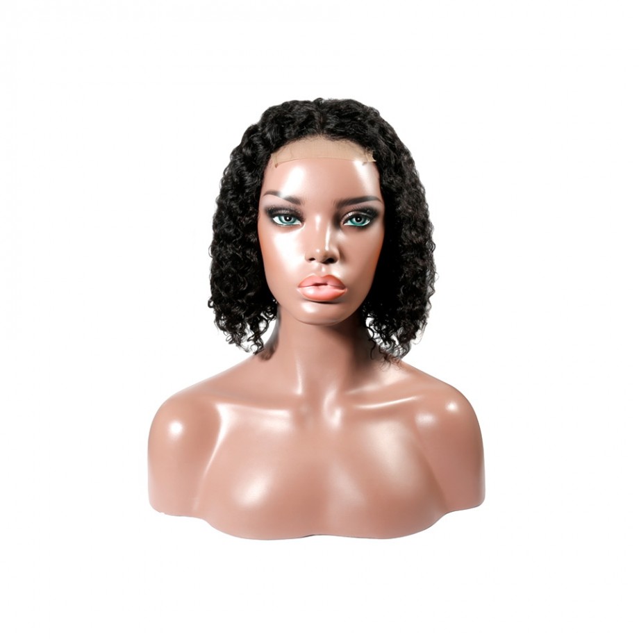 Uglam Bob Closure Wig 250% Density Deep Wave Virgin Hair