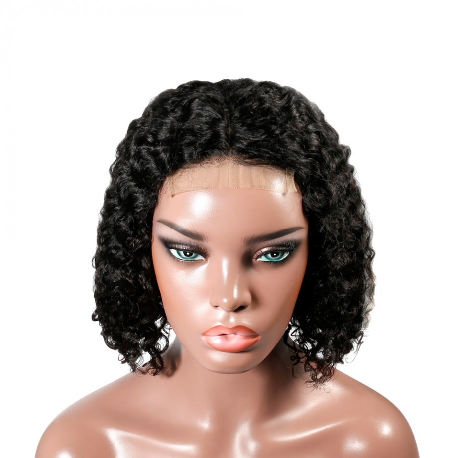Uglam Bob Closure Wig 250% Density Deep Wave Virgin Hair