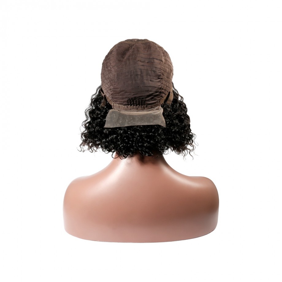 Uglam Bob Closure Wig 250% Density Deep Wave Virgin Hair