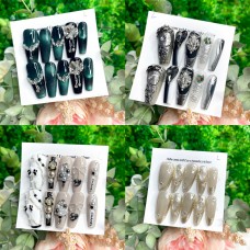 Uglam 10 packs of cat eye diamonds and unique beautiful manicure nail designs for charming ladies