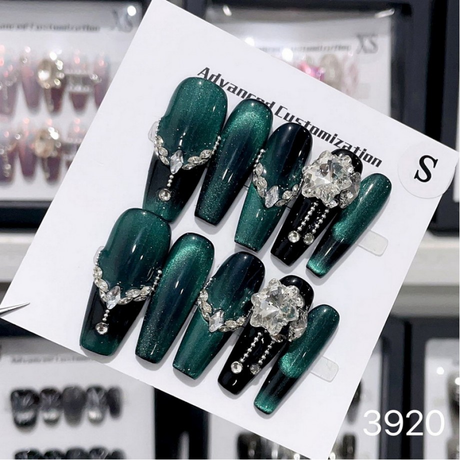 Uglam 10 packs of cat eye diamonds and unique beautiful manicure nail designs for charming ladies