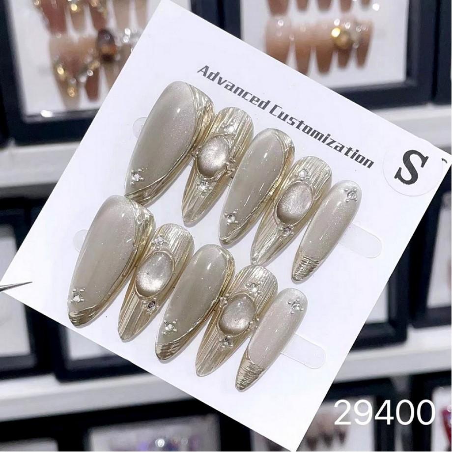 Uglam 10 packs of cat eye diamonds and unique beautiful manicure nail designs for charming ladies
