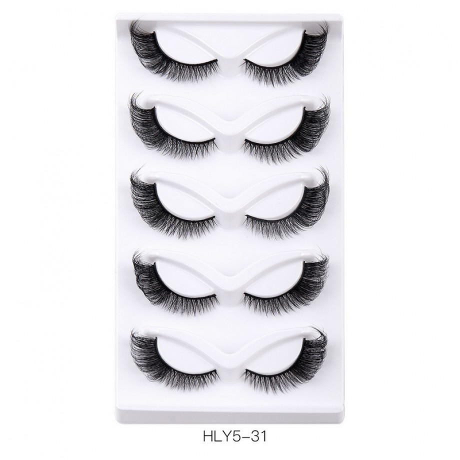 Uglam 5 pairs Women Beauty False Eyelashes Thick Long Eye Lashes Fox Eye Extension