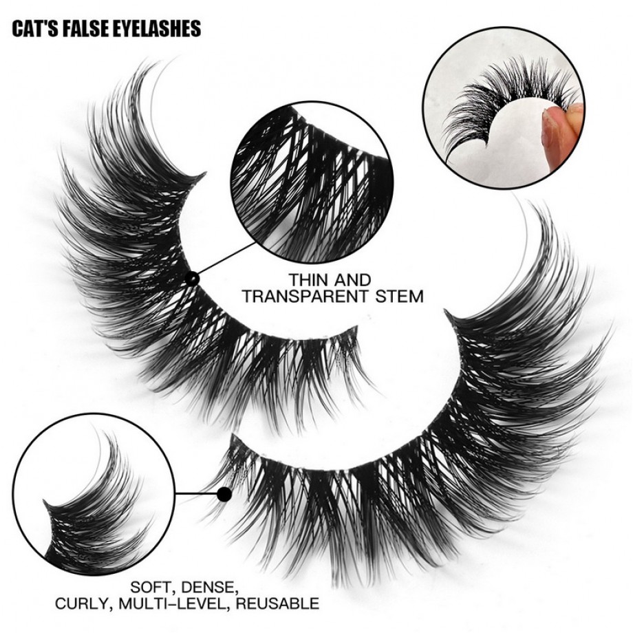 Uglam 5 pairs Women Beauty False Eyelashes Thick Long Eye Lashes Fox Eye Extension