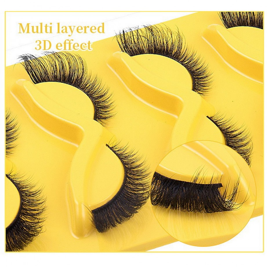 Uglam 5 pairs Women Beauty False Eyelashes Thick Long Eye Lashes Fox Eye Extension