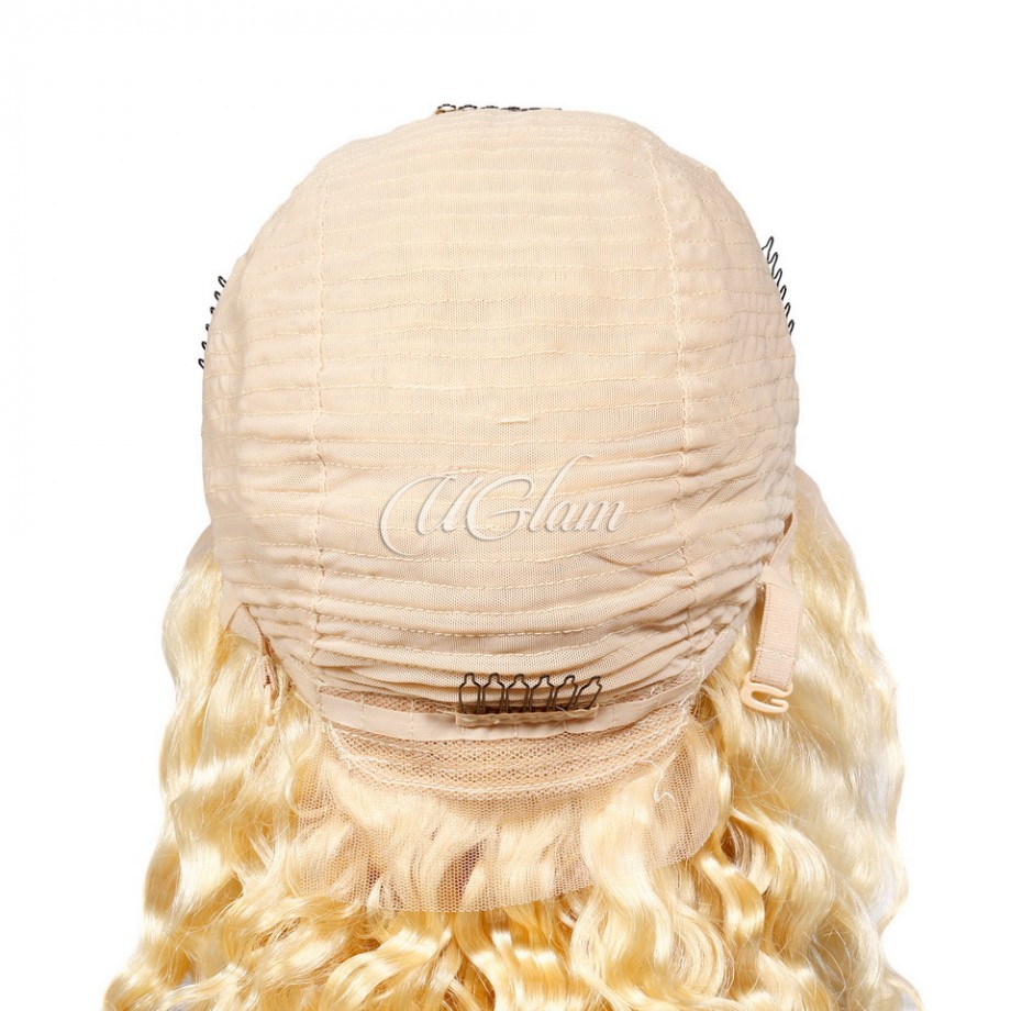Uglam Lace Front Wigs 613 Honey Blonde Color Deep Wave Wig