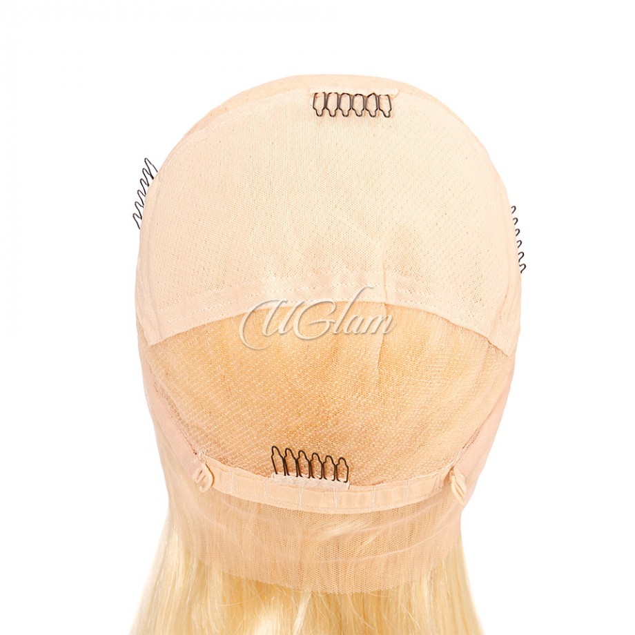 Virgin Transparent Full Lace #613 Honey Blonde Color Body Wave Human Hair Wigs