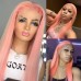 Uglam Full Lace Wigs Pink Color Straight Hair