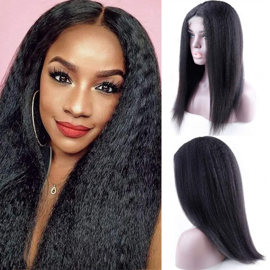 Uglam HD Lace Closure Wig Kinky Straight