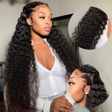 Virgin HD Lace Closure Deep Wave Human Hair Wig