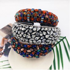 Uglam Colorful Crystals-Inlaid Sponge Rhinestone Headband