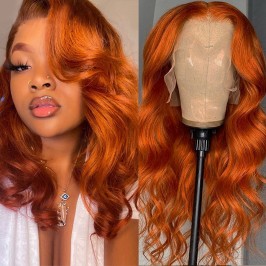 Uglam 13X4 Lace Front Orange Ginger Wig Color Body Wave&Straight Wig&Deep Wave&Water Wave