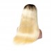 Uglam Lace Front Wigs 1B/613 Blonde Color Straight 150% Density