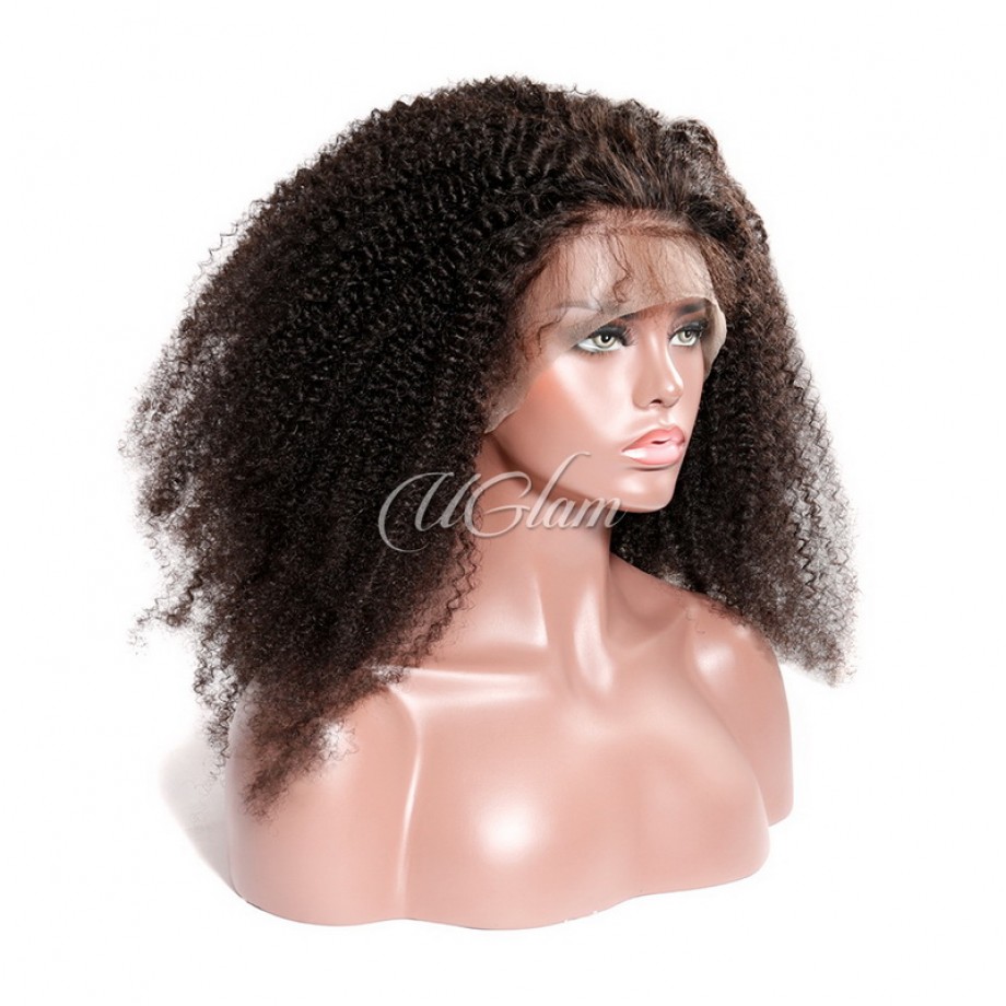 Uglam 13X4 Lace Front Afro Kinky Curl Wig Human Hair