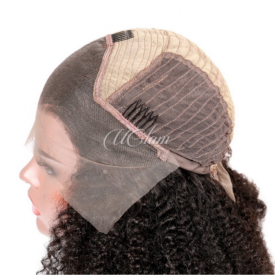 Uglam 13X4 Lace Front Afro Kinky Curl Wig Human Hair
