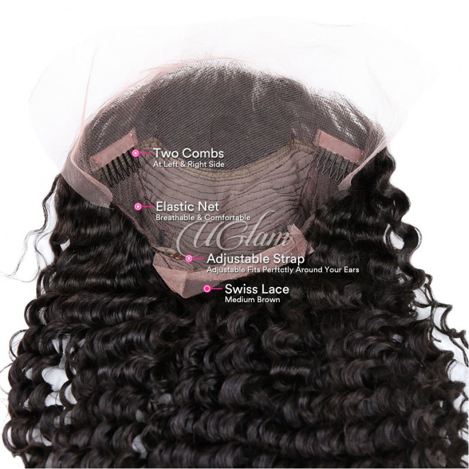 Uglam 13X4 HD Lace Front Deep Wave Wig 200% Density