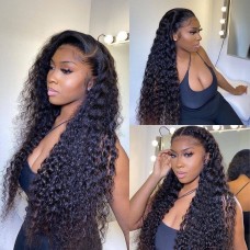 Virgin Human Hair 13X4 Lace Front Deep Wave Wig 180% Density