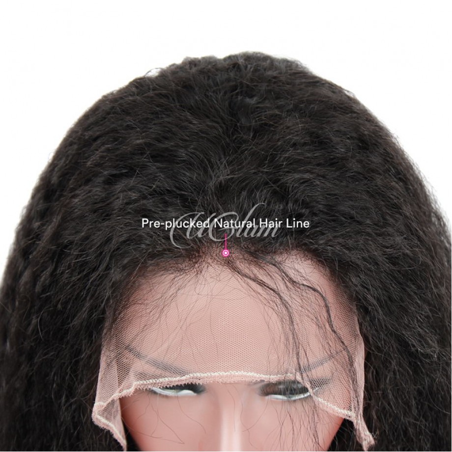 Uglam 13X4 Lace Front Wigs Kinky Straight 150%  Density