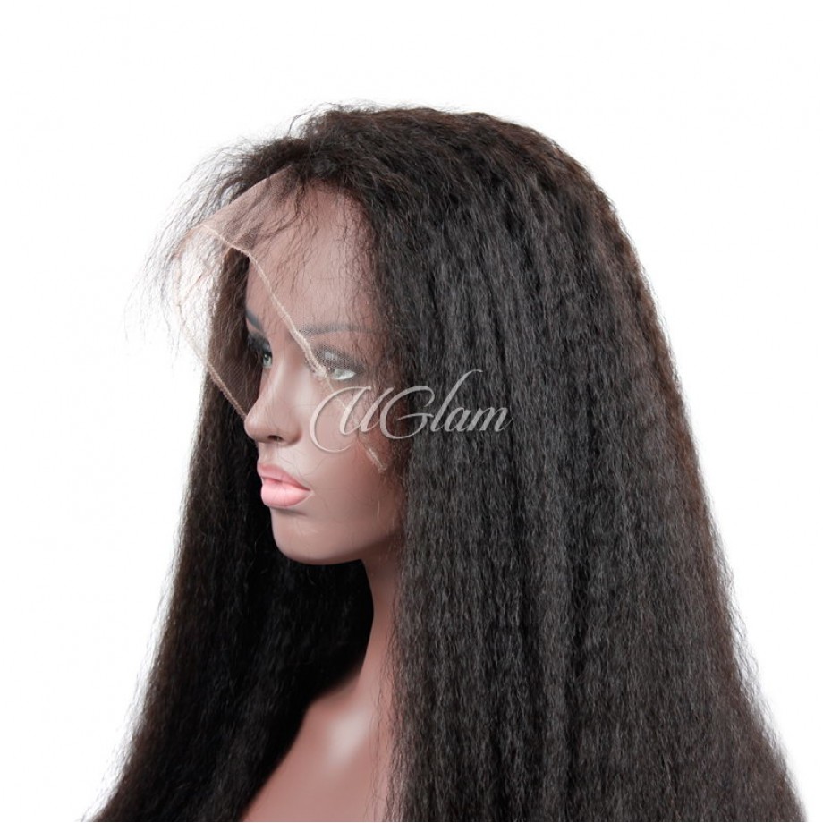 Uglam 13X4 Lace Front Wigs Kinky Straight 150%  Density