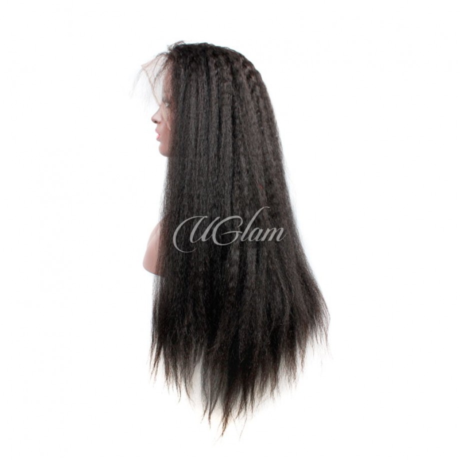 Uglam 13X4 Lace Front Wigs Kinky Straight 150%  Density