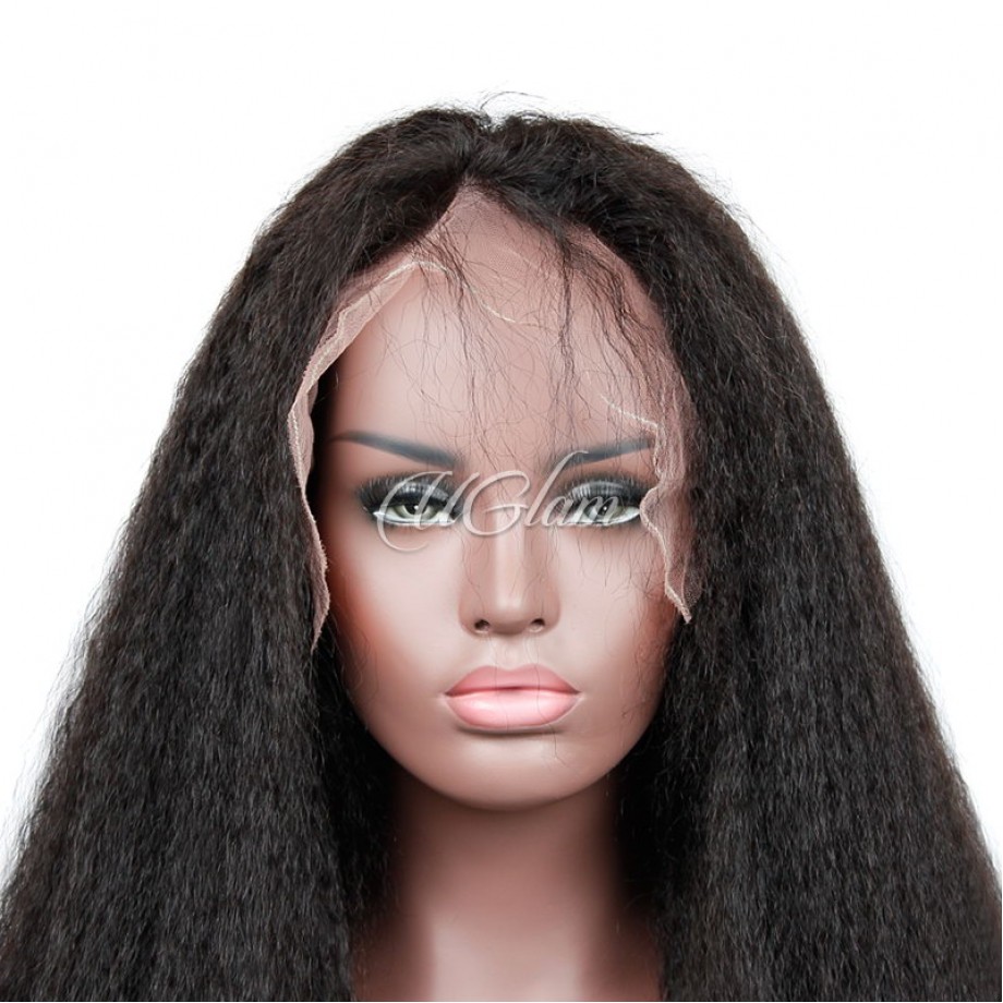 Uglam 13X4 Lace Front Wigs Kinky Straight 150%  Density