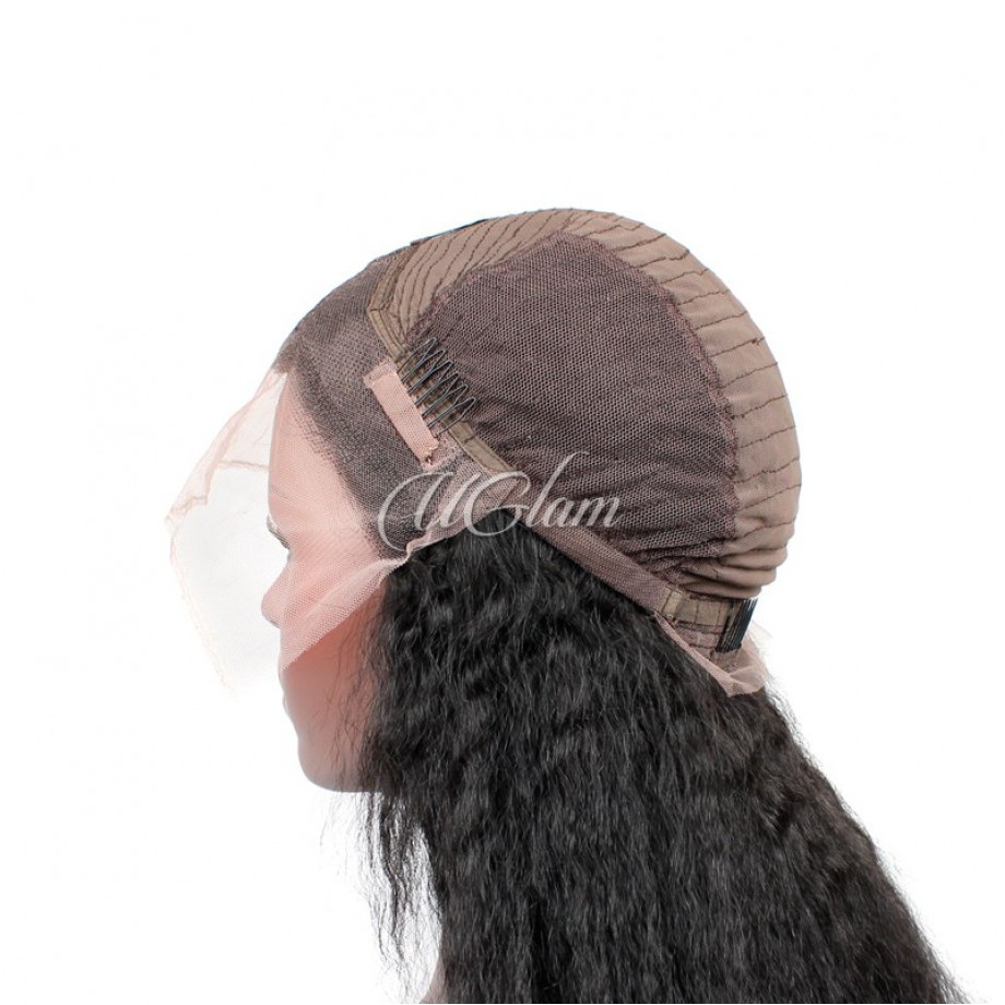 Uglam 13X4 Lace Front Wigs Kinky Straight 150%  Density