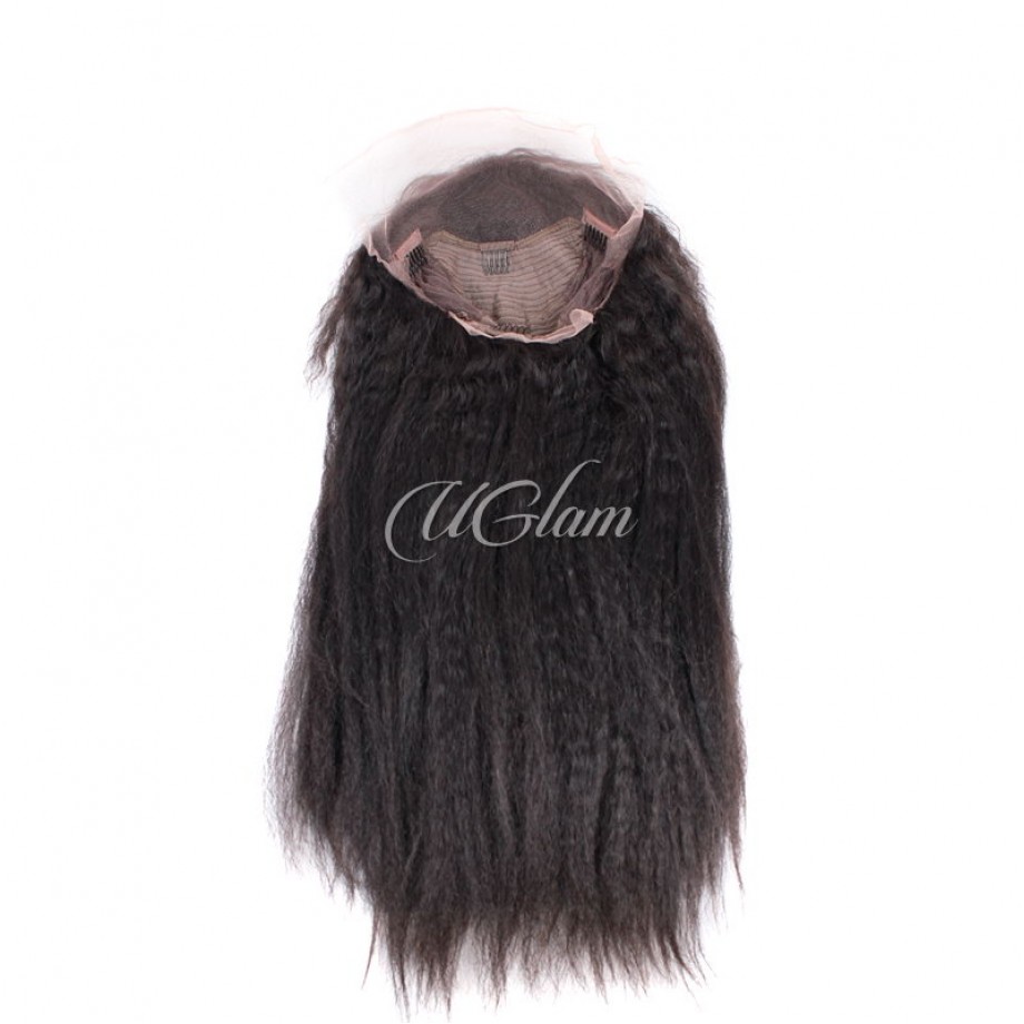 Uglam 13X4 Lace Front Wigs Kinky Straight 150%  Density