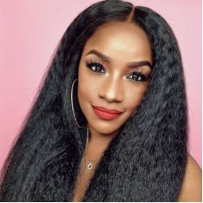 Uglam 13X4 Lace Front Wigs Kinky Straight 150%  Density