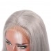 Uglam Grey Color 13x4 Lace Front Wig Striaght Humanhair