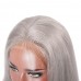 Uglam Grey Color 13x4 Lace Front Wig Striaght Humanhair