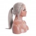 Uglam Grey Color 13x4 Lace Front Wig Striaght Humanhair
