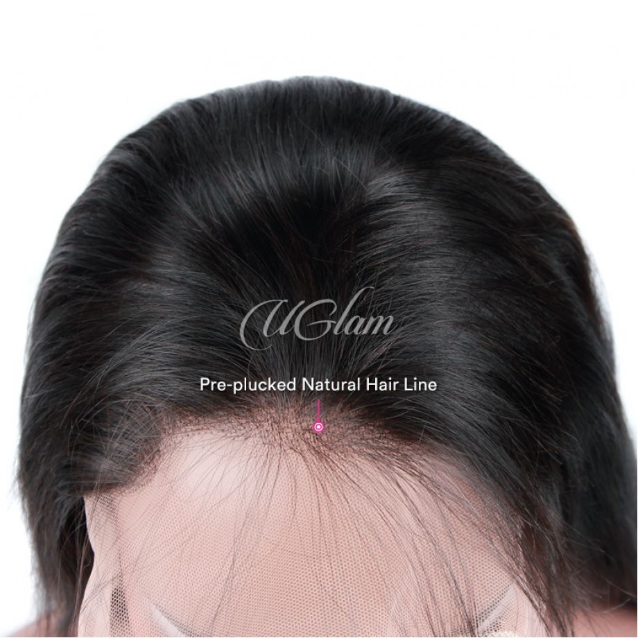 Virgin Human Hair 13X4 Transparent Lace Front Straight Wig 180% Density