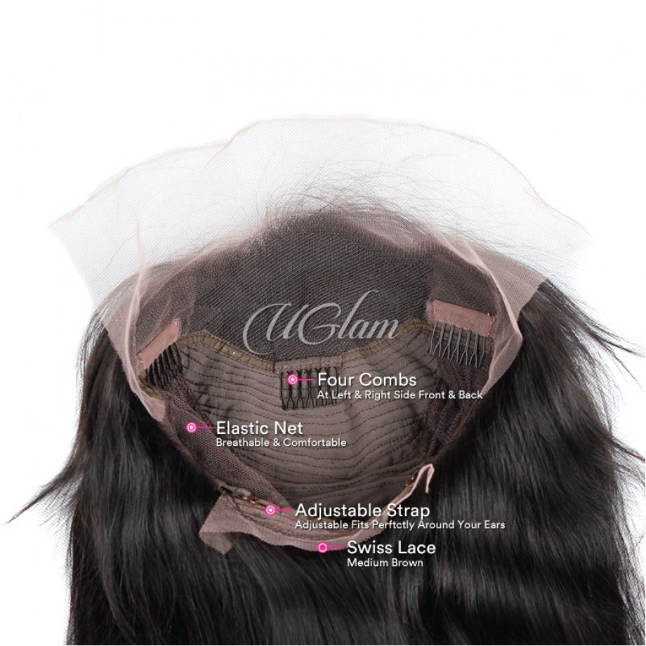 Virgin Human Hair 13X4 Transparent Lace Front Straight Wig 180% Density