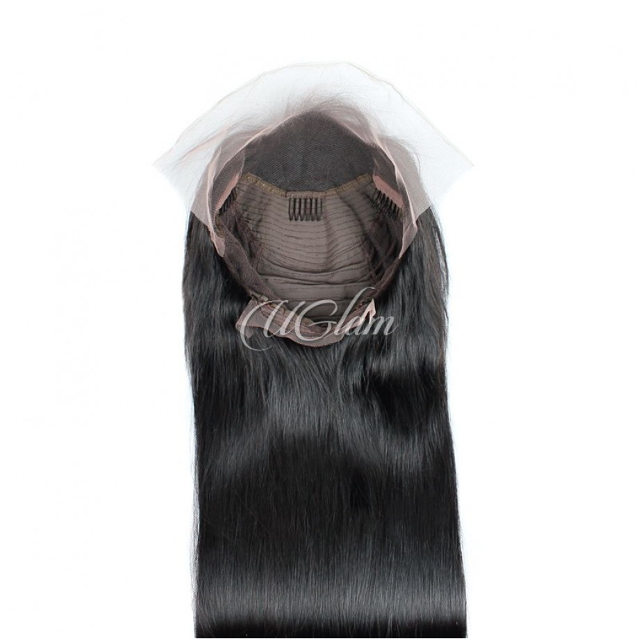 Virgin Human Hair 13X4 Transparent Lace Front Straight Wig 180% Density