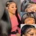 Virgin Human Hair 13X4 Transparent Lace Front Straight Wig 180% Density