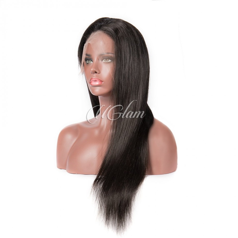 Virgin Human Hair 13X4 Transparent Lace Front Straight Wig 180% Density