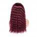Uglam Lace Front Wig 99J Wine Color Deep Wave Wig