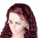 Uglam Lace Front Wig 99J Wine Color Deep Wave Wig