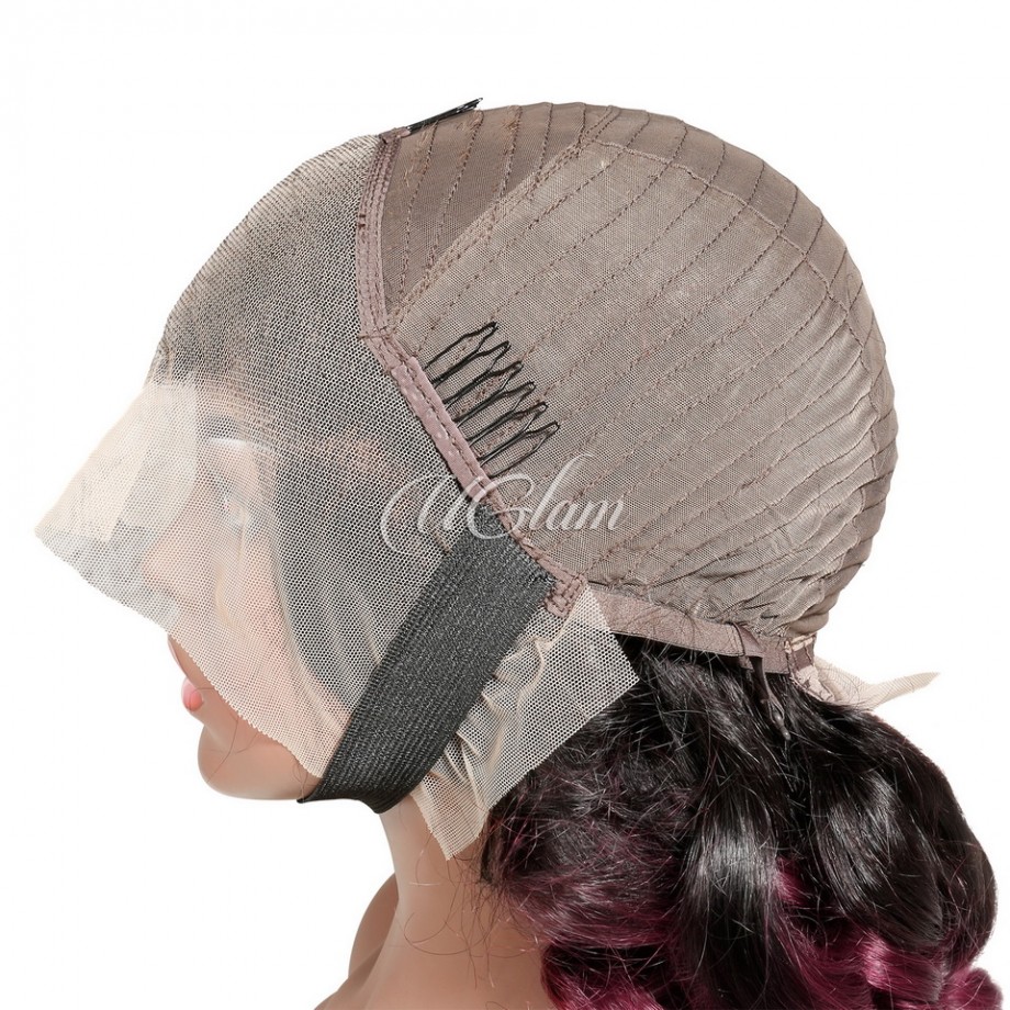 Uglam Lace Front Wig 1B/99J Wine Color Loose  Wave Wig