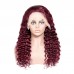 Uglam Lace Front Wig 99J Wine Color Deep Wave Wig